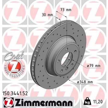 Zimmermann Brake Disc - Sport/Coated, 150.3441.52 150.3441.52